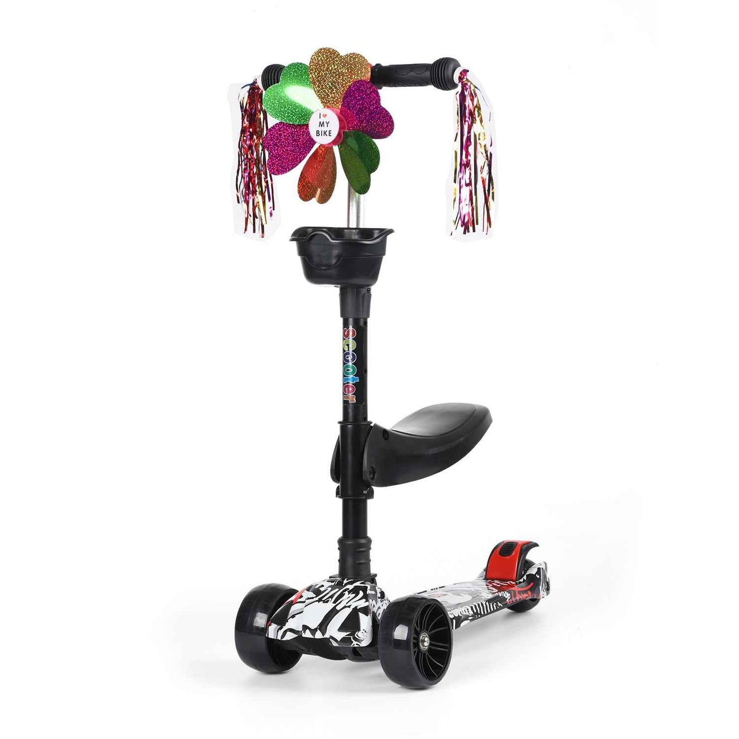 Kids Scooter Child Kick Flashing LED Light Up 3 Wheel Adjustable Folding UK