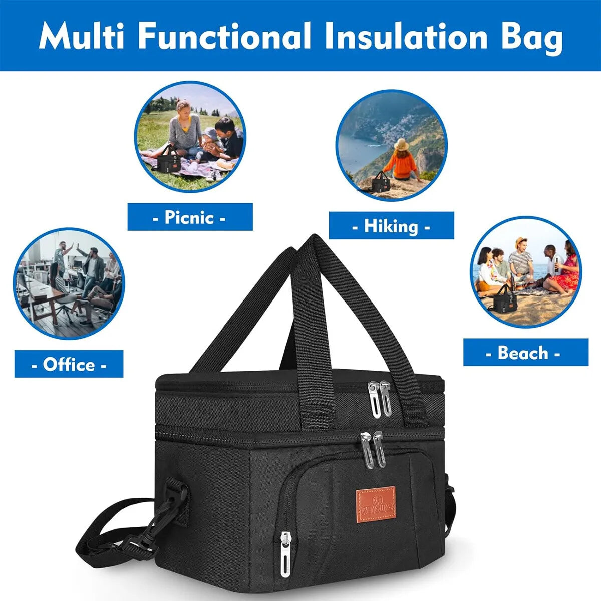 Thermal Insulated Cool Bag Picnic Adult Kids Food Storage Lunch Box UK - Ceenaz Store