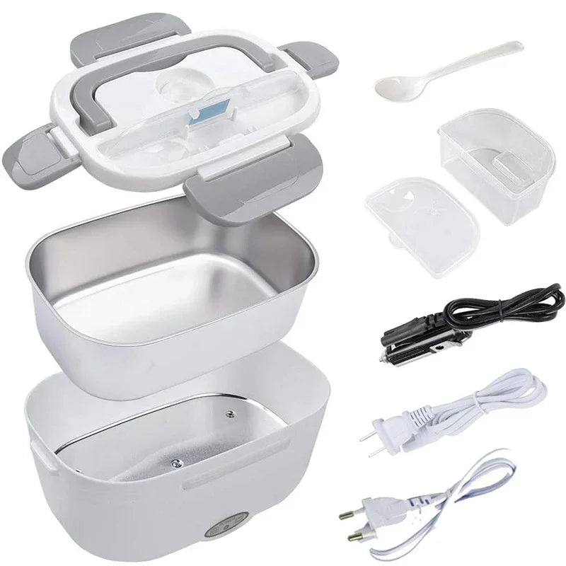 1.5L Electric Lunch Box Stainless Steel School Student Picnic 220V 110V 24V 12V Heating Food Warmer Heated Container Car EU Plu - Ceenaz Store