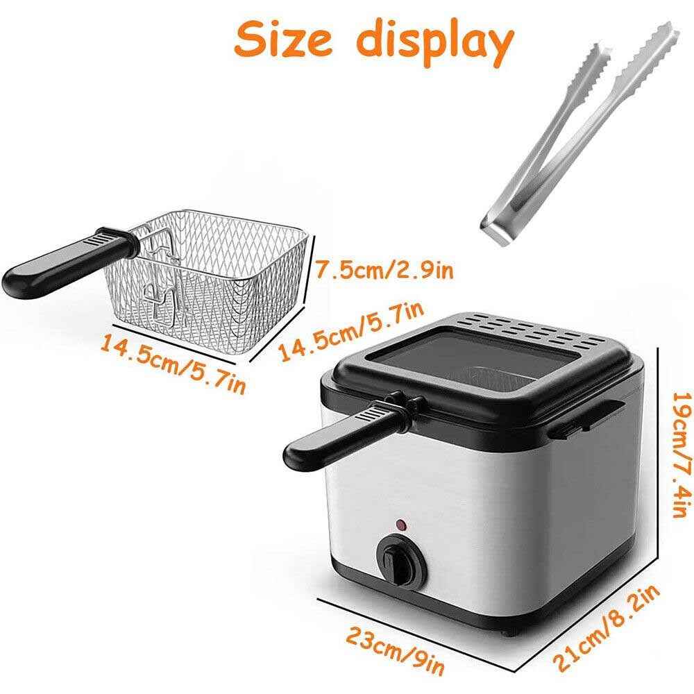 1000W 2.5L Electric Deep Fat Fryer Stainless Steel Non-stick Chip Pan UK