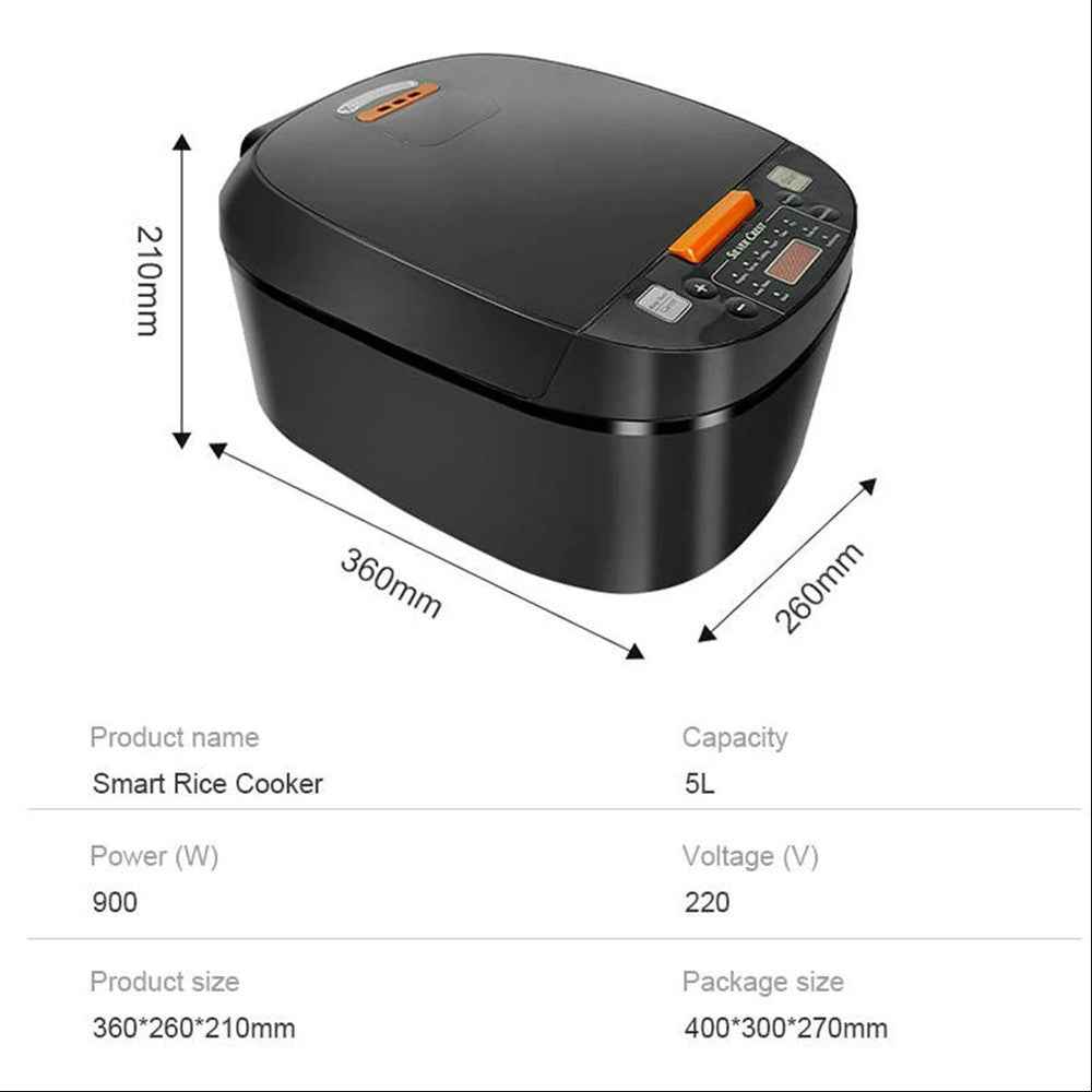 Intelligent Appointment Timing Heating High-fire Fast Cooking 5L Rice Cooker
