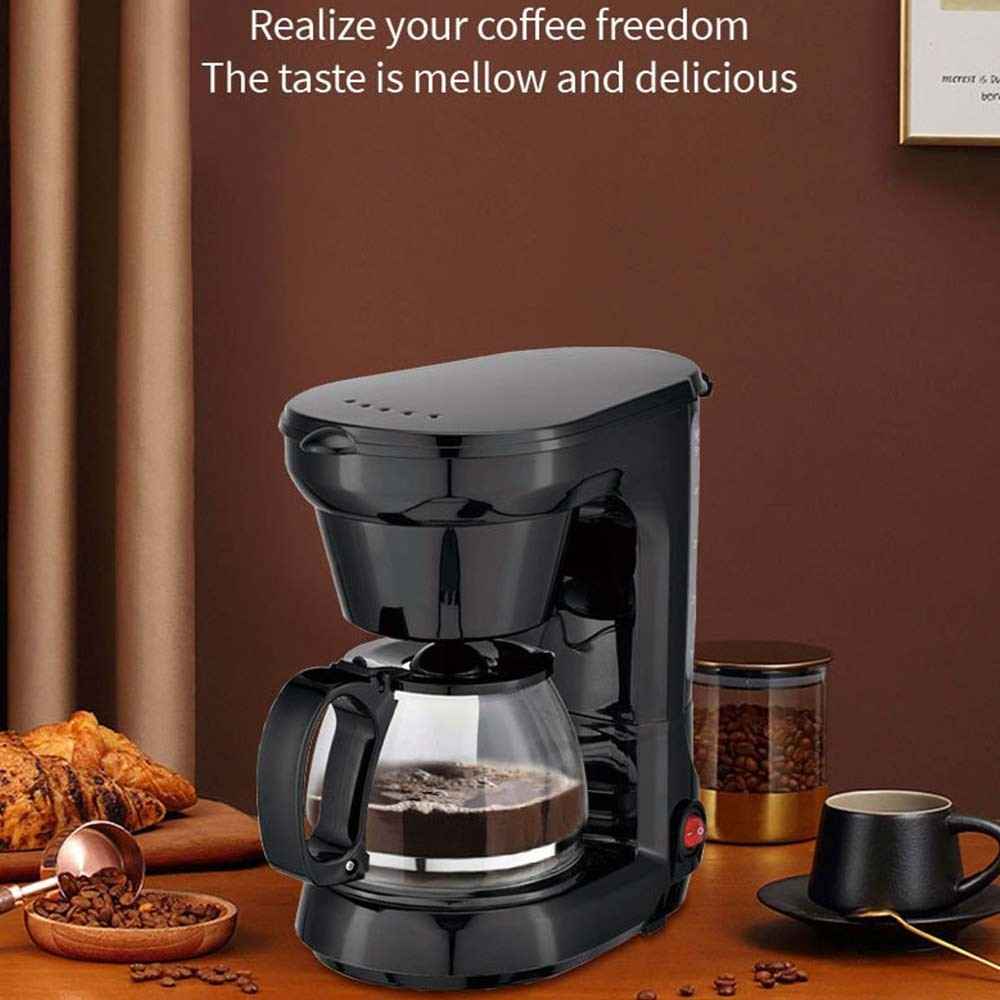750ml Filter Coffee Maker Machine Instant Anti-Drip Keep Warm Quick Brew Black