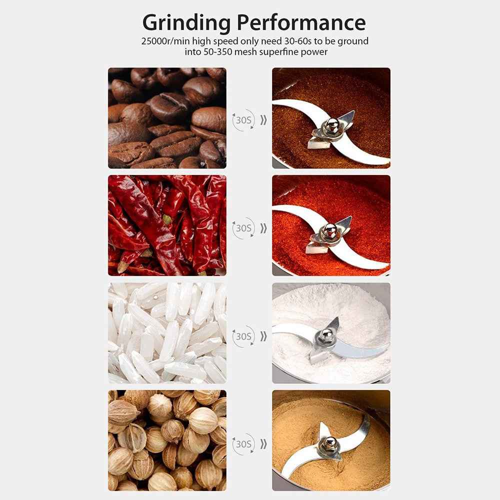 3200W Electric Grain Grinder Cereal Mill Flour Powder High Speed Machine 800g