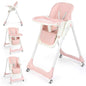 4 in1 Folding Baby High Chair, Adjustable Toddlers Highchair with 4 Uxedmruehjos