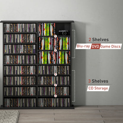 720 CD/396 DVD/396 Blu-ray Storage Tower with 12 Adjustable Shelves