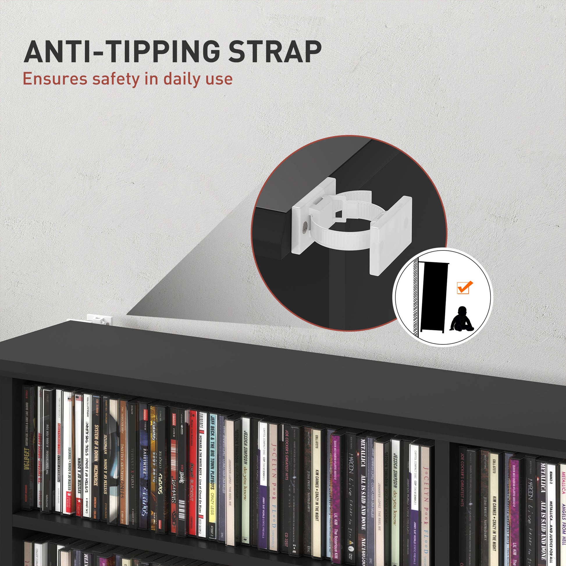 720 CD/396 DVD/396 Blu-ray Storage Tower with 12 Adjustable Shelves