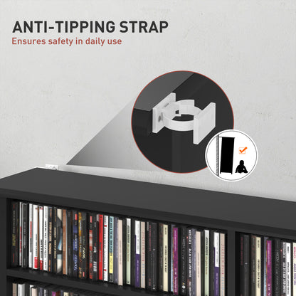 720 CD/396 DVD/396 Blu-ray Storage Tower with 12 Adjustable Shelves