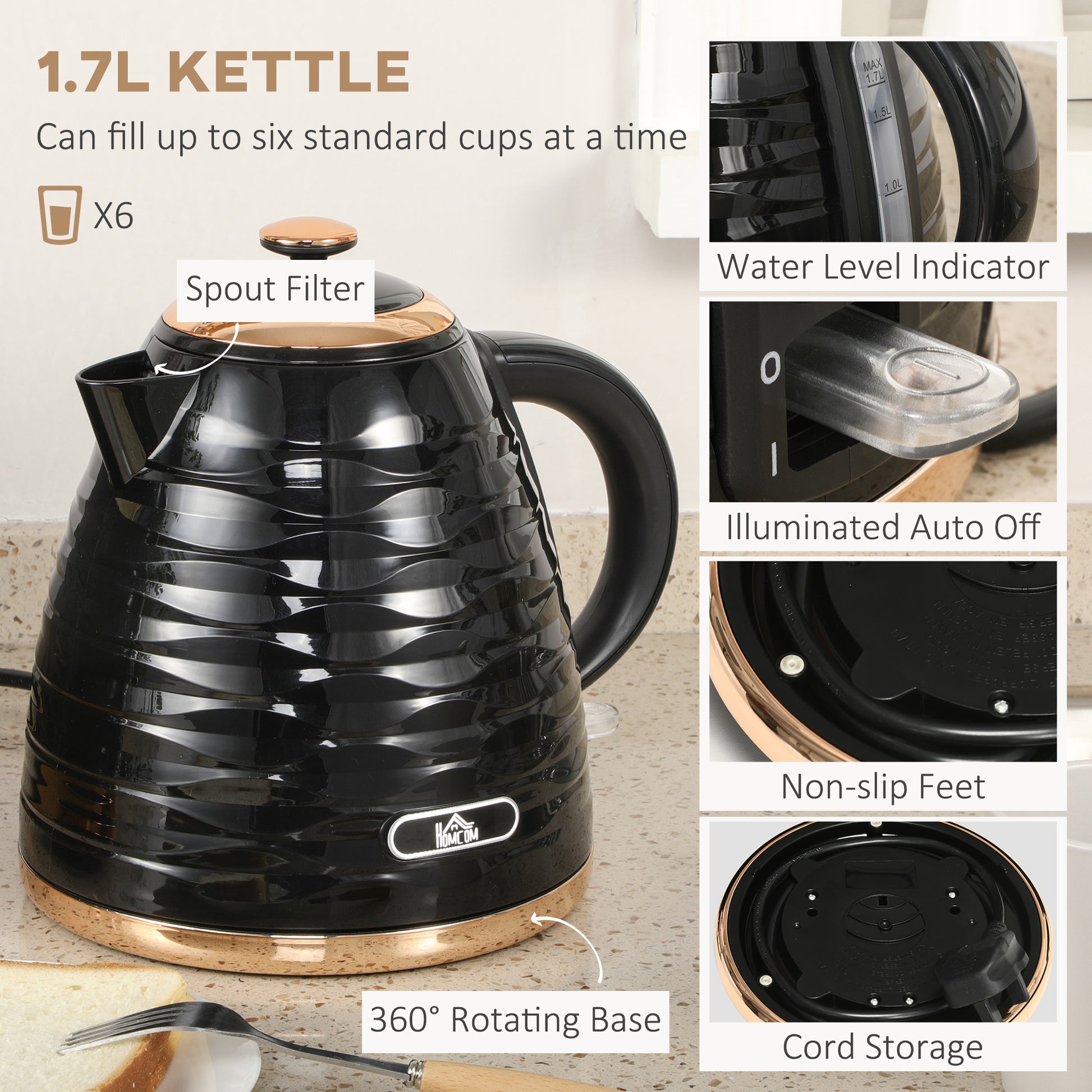 Kettle and Toaster Sets 1.7L Kettle & 4 Slice Toaster