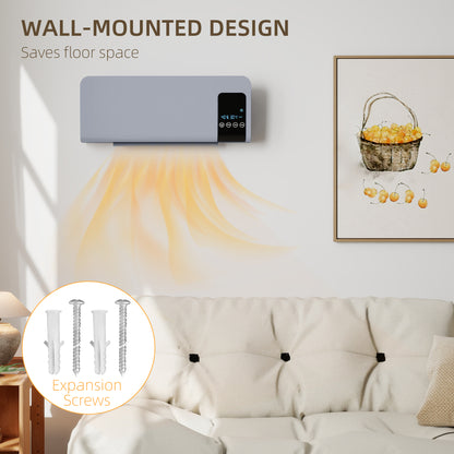 Wall Mounted Electric Heater with 2 Modes, 12H Timer and Oscillation