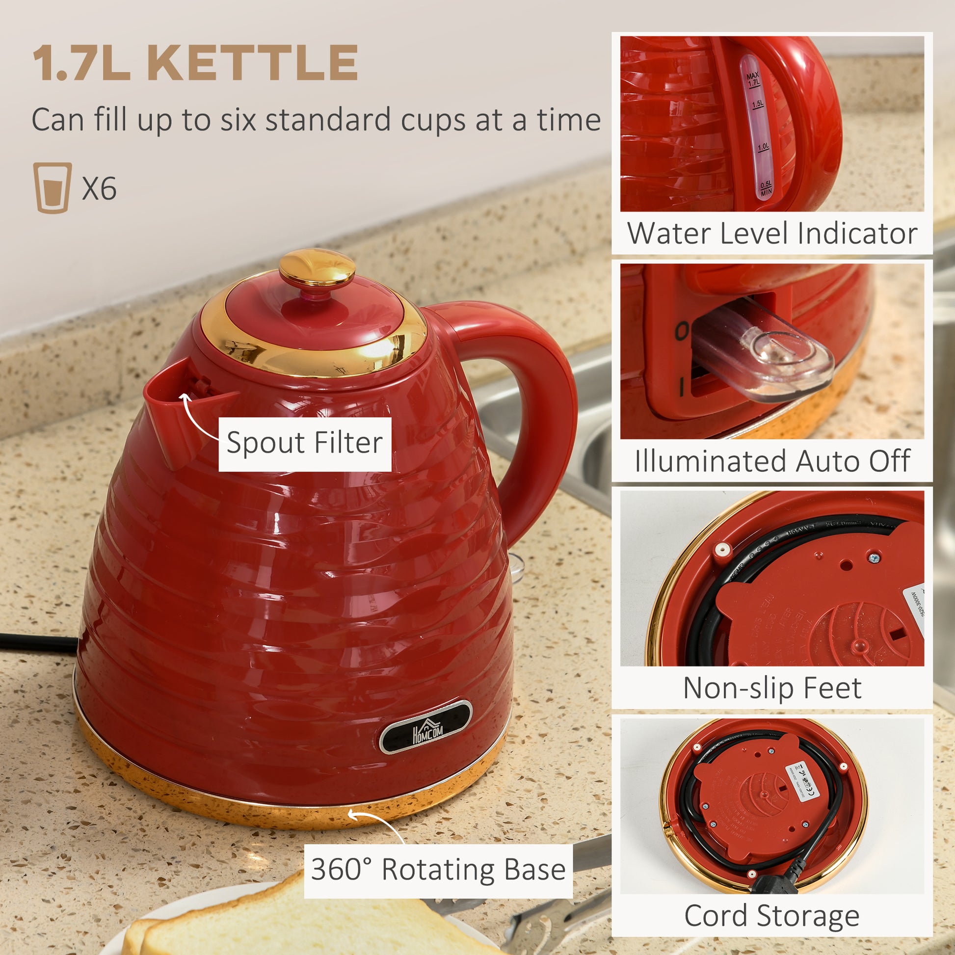 Kettle and Toaster Sets 1.7L Kettle & 4 Slice Toaster