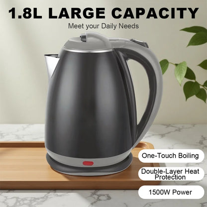 1.8L Stainless Steel Water Heater Fast Boil Electric Tea Kettle Anti-scalding Automatic Power-off Electric For Home - Ceenaz Store