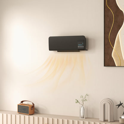 Wall Mounted Electric Heater with 2 Modes, 12H Timer and Oscillation
