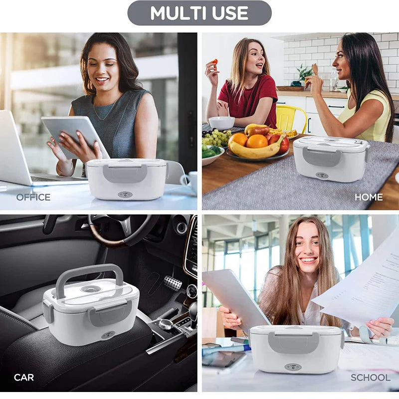 Stainless Steel Electric Heating Lunch Box 12V 24V 110V 220V Car US EU Plug School Picnic Portable Food Warmer Container Heater - Ceenaz Store