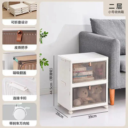 Free Combination Multipurpose Easy Folding Plastic Storage Cabinet with Wheels - Ceenaz Store