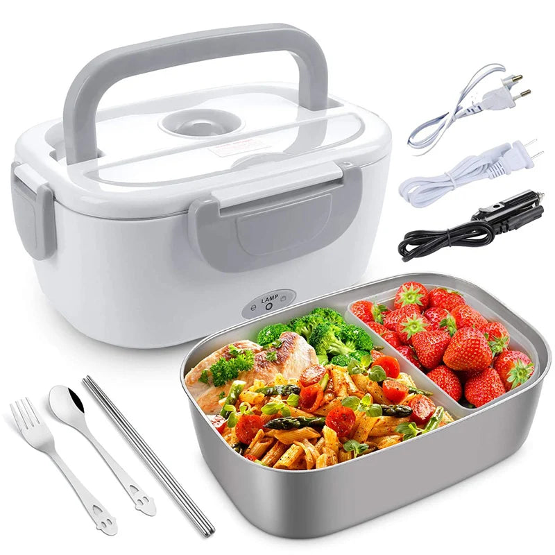 Stainless Steel Electric Heating Lunch Box 12V 24V 110V 220V Car US EU Plug School Picnic Portable Food Warmer Container Heater - Ceenaz Store