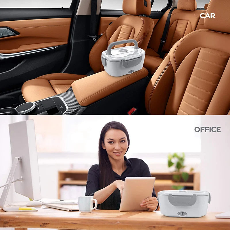 Stainless Steel Electric Heating Lunch Box 12V 24V 110V 220V Car US EU Plug School Picnic Portable Food Warmer Container Heater - Ceenaz Store
