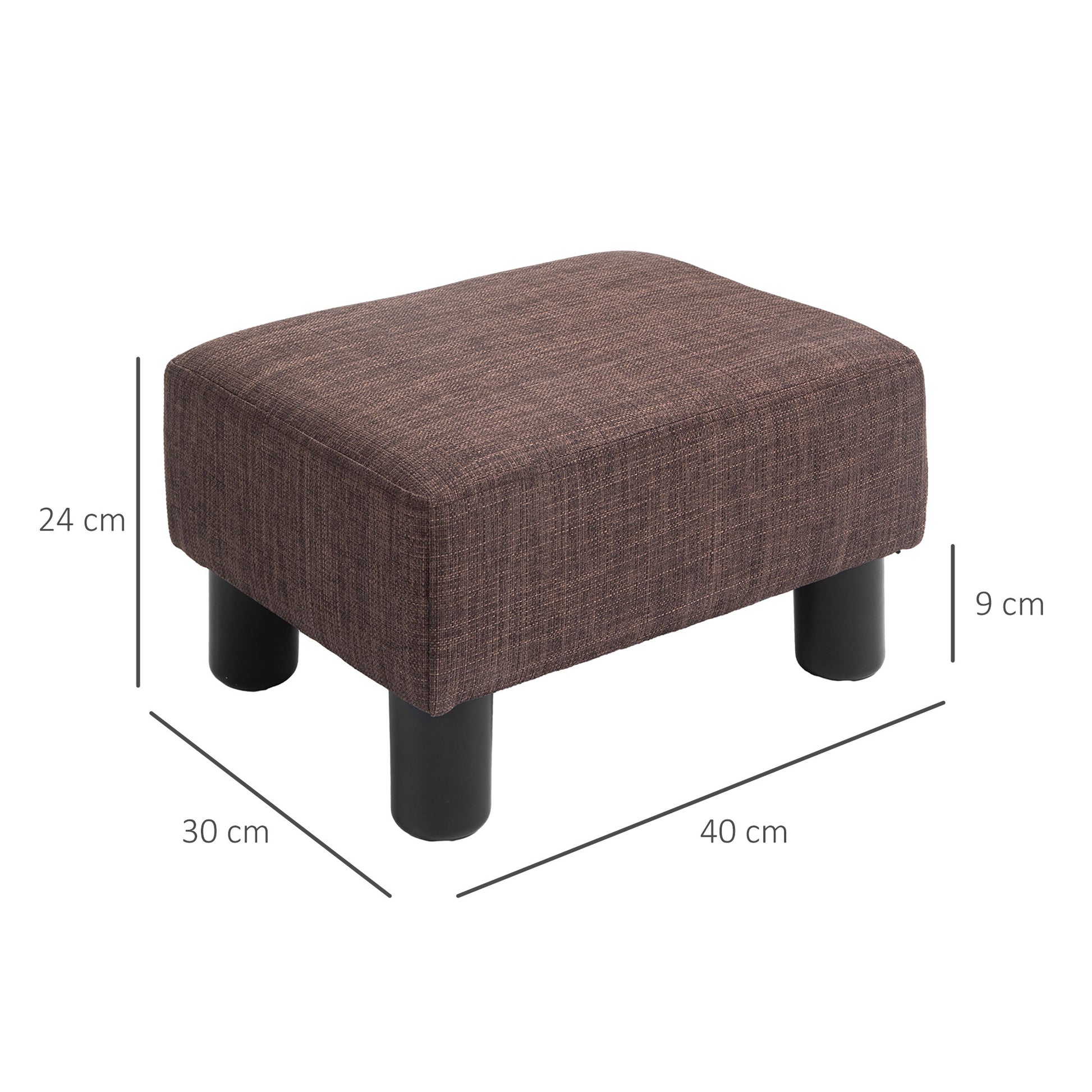 Footstool Small Footrest Upholstery with Plastic Legs