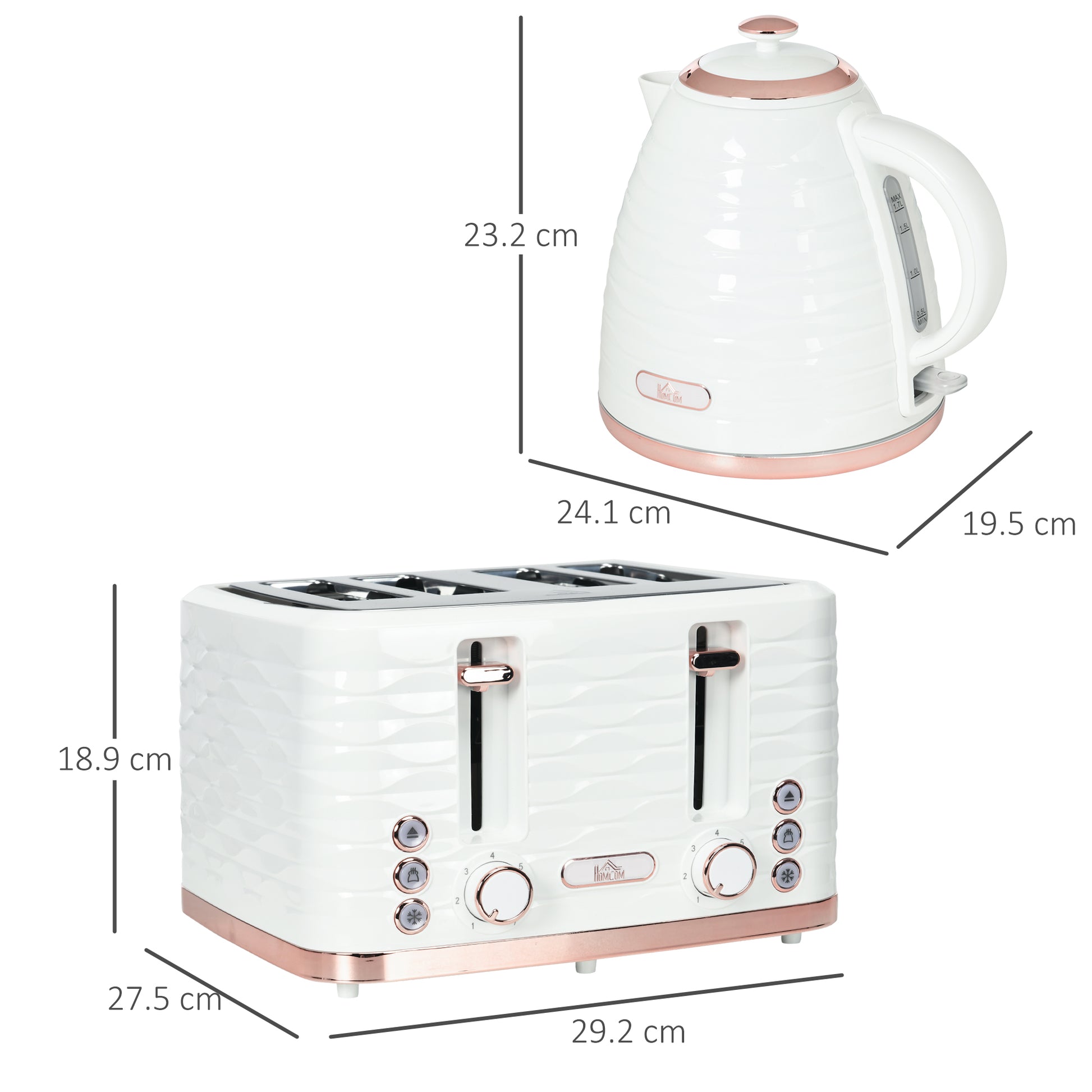 Kettle and Toaster Sets 1.7L Kettle & 4 Slice Toaster