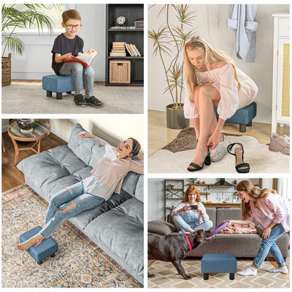 Footstool Small Footrest Upholstery with Plastic Legs