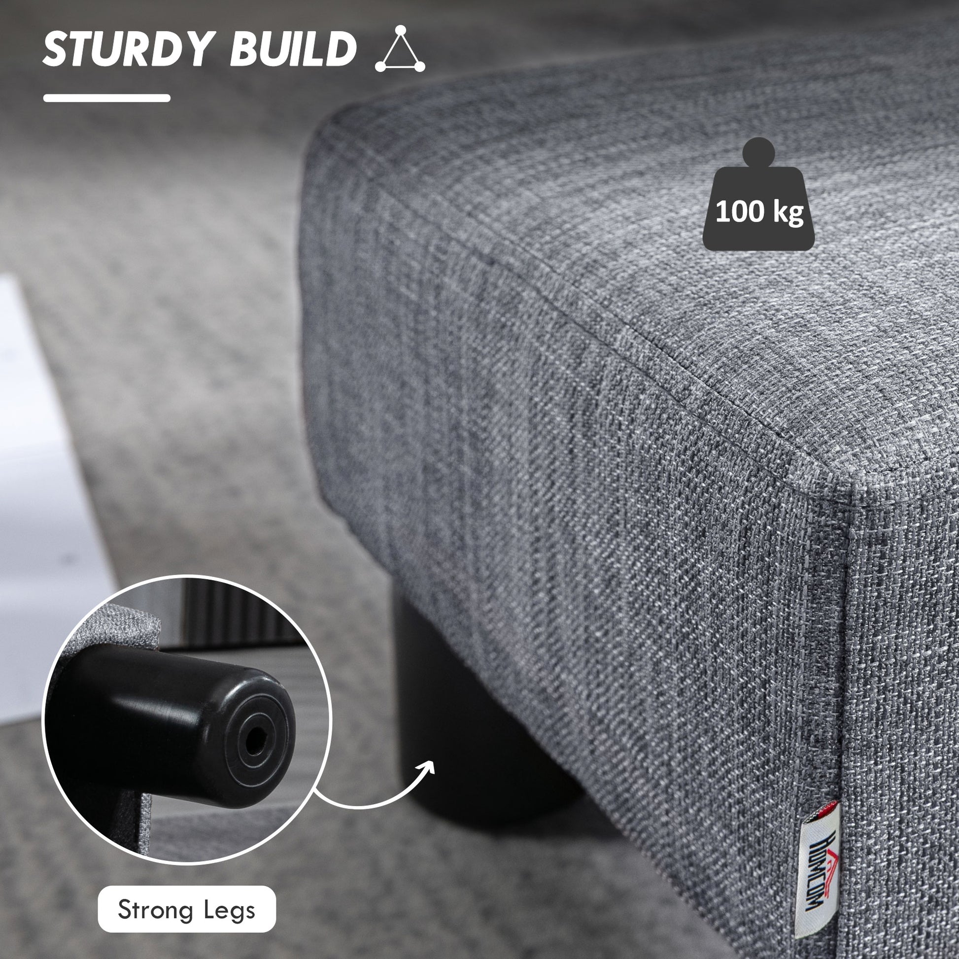 Footstool Small Footrest Upholstery with Plastic Legs