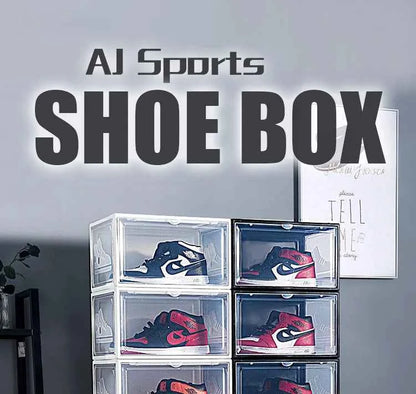 AJ Sneaker Box Shoes Organizer Transparent Shoe Boxes Stackable Cabinet Storage Box High-top Dustproof Shoes Organizers Shoerack