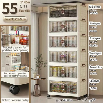 Large Capacity Multifunction Folding Storage Cabinet Dustproof Wardrobe Closet Organizer Easy-to-Install Storage Boxes