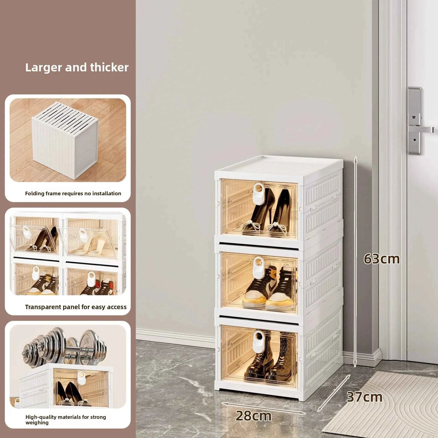 UVR Folding Shoe Cabinet Multi-folding Shoe Organizer Dustproof Shelf Household Multifunctional Storage Box Cabinet Furniture