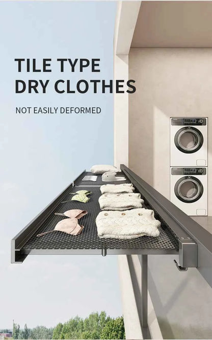 Bathroom Folding Storage Shelf Wall Mounted Aluminum Alloy Retractable Clothes Drying Holder Socks Clothing Drying Rack Hanger