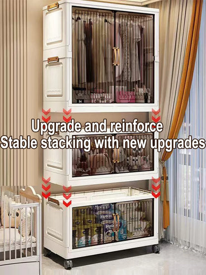 Multifunction Folding Storage Cabinet Dustproof Wardrobe Sundries Cabinet Closet Organizer Locker Storage Box - Ceenaz Store