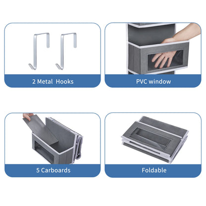 Over the Door Hanging Organizer 1/3/4/5 Large Pockets Over The Door Wall Mount Wall Mount Storage Hooks Bathroom Dorm Clothes - Ceenaz Store