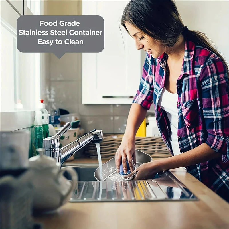 220V 110V 24V 12V 2 in 1 Electric Heating Lunch Box Car Truck Office Food Heater Stainless Steel Food Warmer Container Black Set - Ceenaz Store