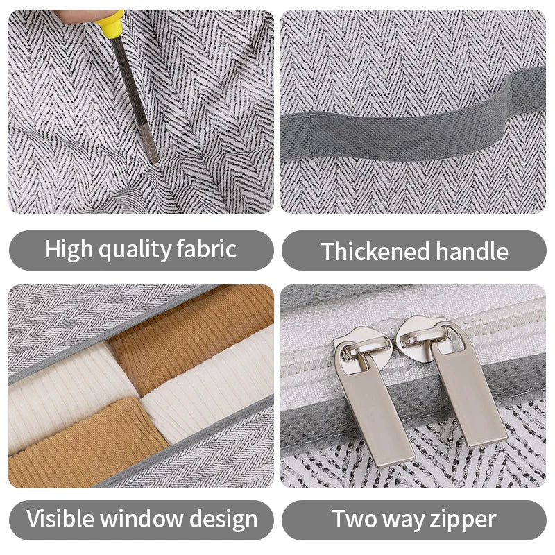 Large Clothes Storage Bag Under Bed Foldable Quilt Clothes Storage Bag Bedroom Dormitory Wardrobe Quilt Organizer Bag 이불정리함 - Ceenaz Store