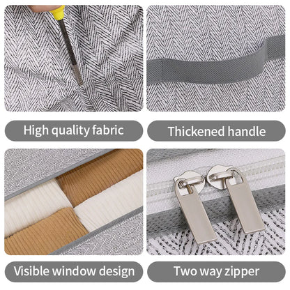 Large Clothes Storage Bag Under Bed Foldable Quilt Clothes Storage Bag Bedroom Dormitory Wardrobe Quilt Organizer Bag 이불정리함 - Ceenaz Store