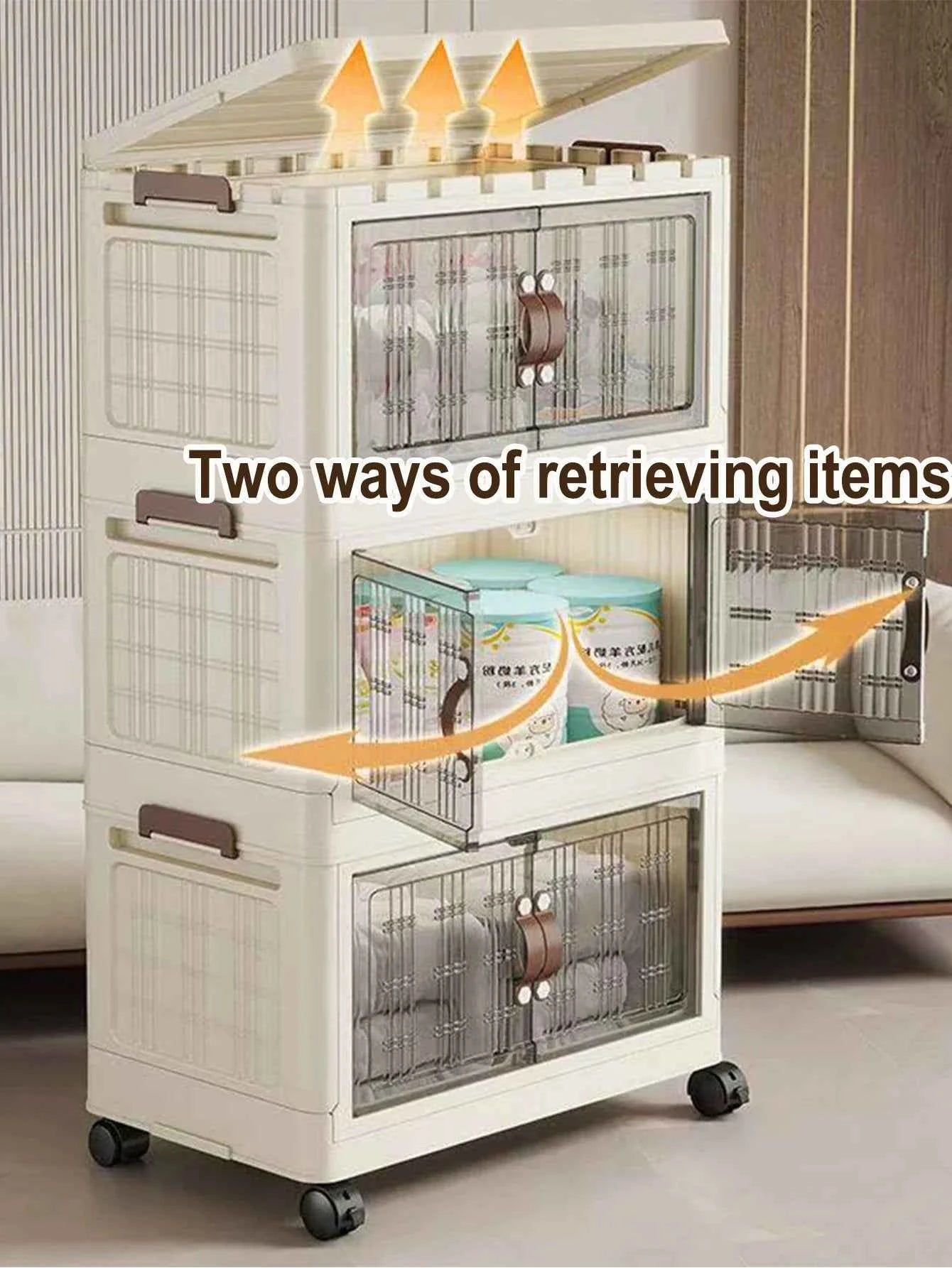 Large Capacity Multifunction Folding Storage Cabinet Dustproof Wardrobe Closet Organizer Easy-to-Install Storage Boxes