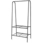 Double Rail Standing Clothes Rack Clothes Rail Shoes Rack Storage Shelf Wall Clothes Rack for Wardrobe Room Bedroom Living Room