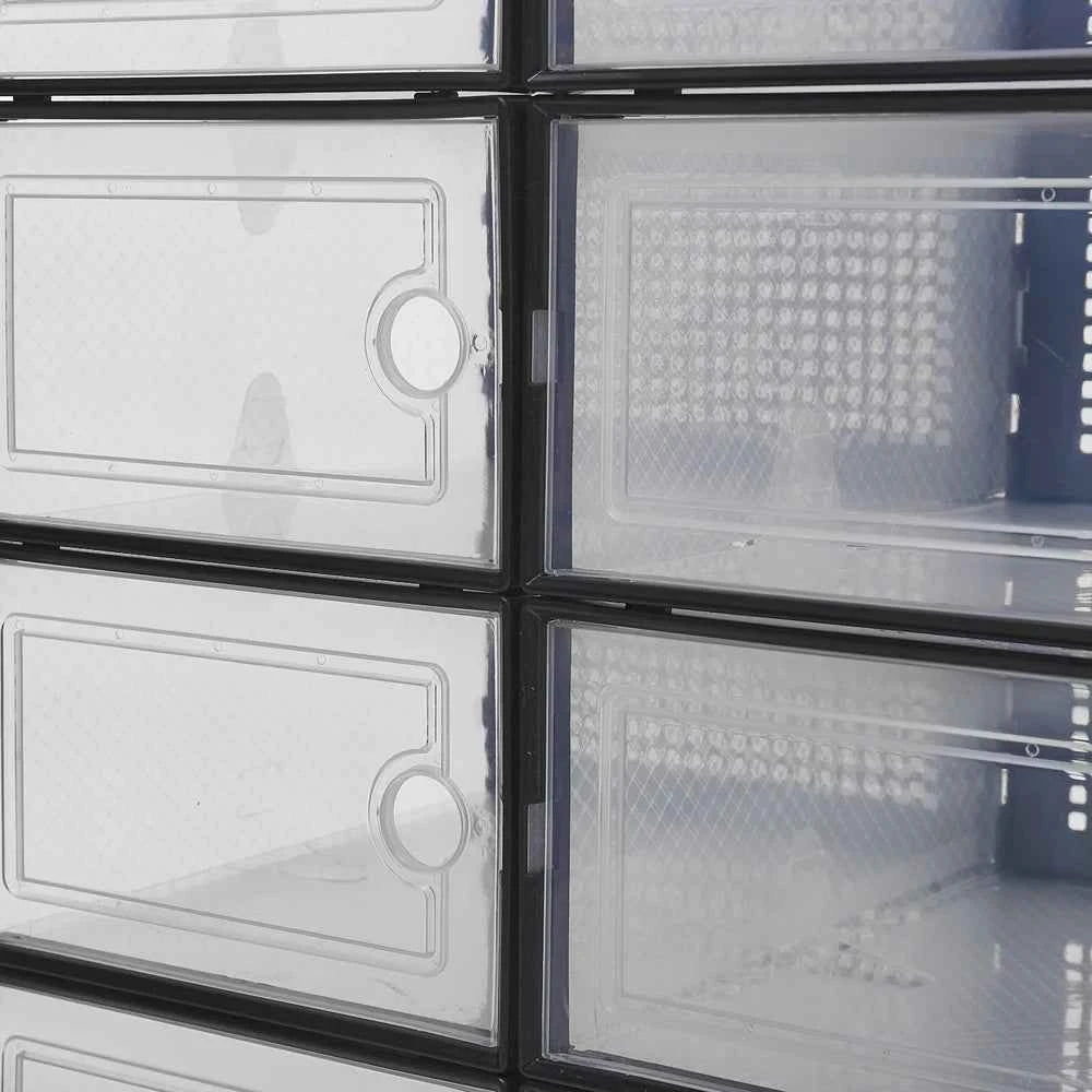 12x stackable transparent shoe box storage box multi-layer assembly storage rack shoe cabinet
