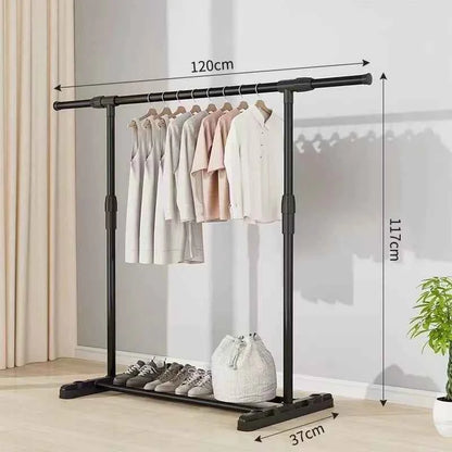 Thiened Sturdy Floor-Mounted Clothes Drng Ra Bedroom Balcony Iron Clothes Hanger Holder Portable Dormi Storage Orga...