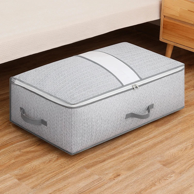 Large Clothes Storage Bag Under Bed Foldable Quilt Clothes Storage Bag Bedroom Dormitory Wardrobe Quilt Organizer Bag 이불정리함 - Ceenaz Store
