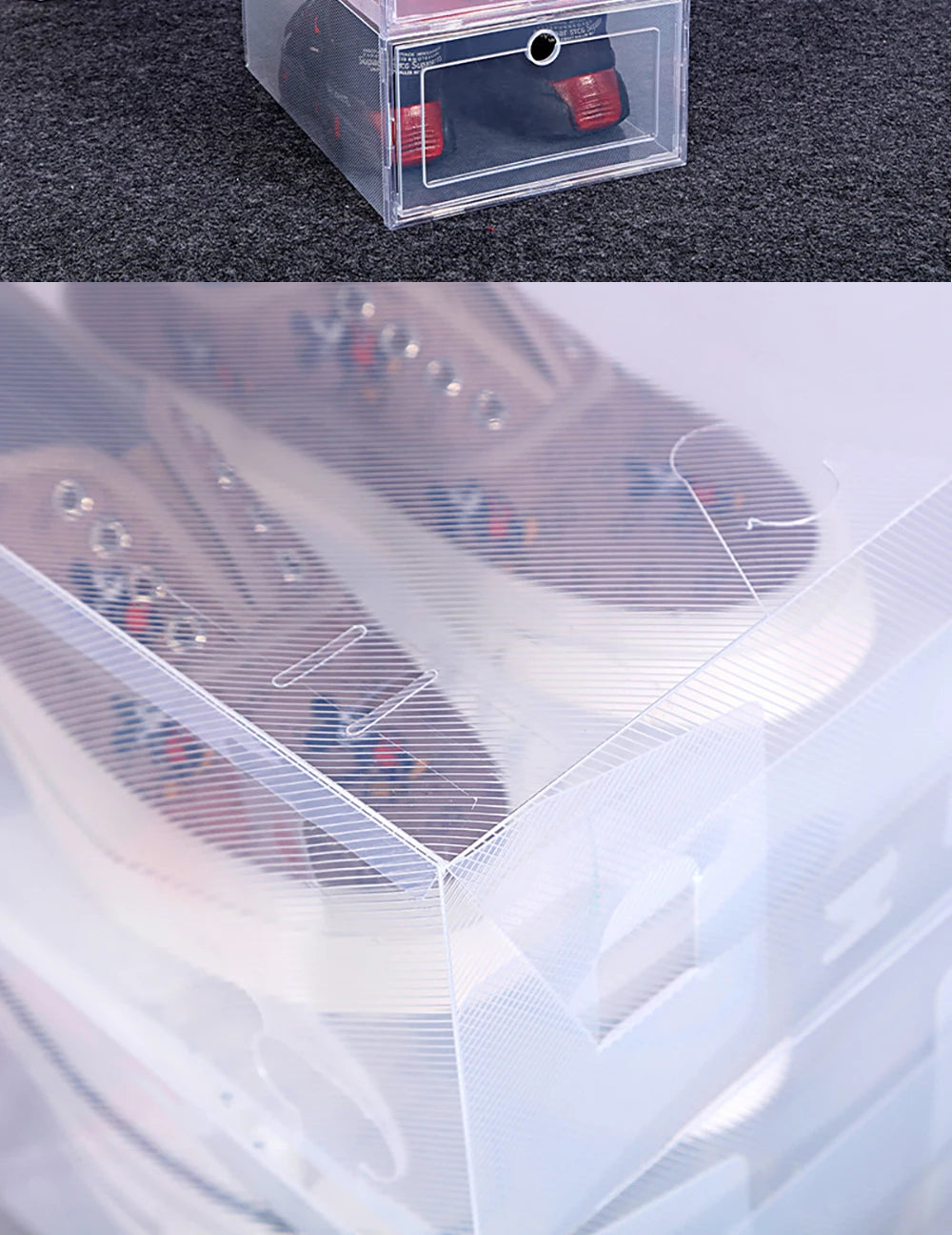 6 Pack Transparent shoe box shoes organizers thickened foldable Dustproof storage box Stackable combined shoe cabinet Sale - Ceenaz Store