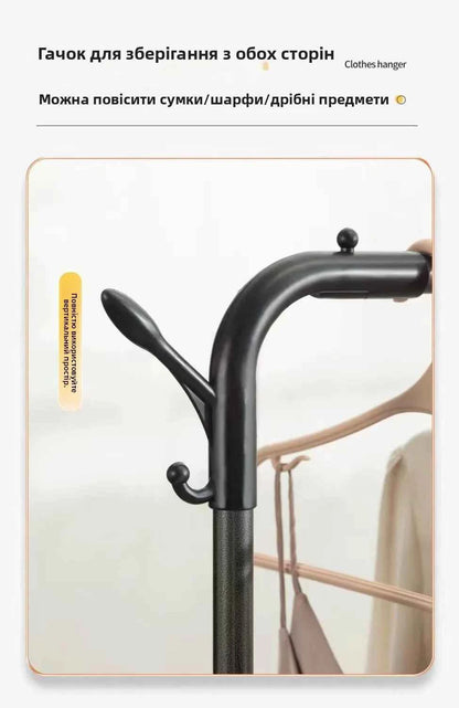 Thiened Sturdy Floor-Mounted Clothes Drng Ra Bedroom Balcony Iron Clothes Hanger Holder Portable Dormi Storage Orga...