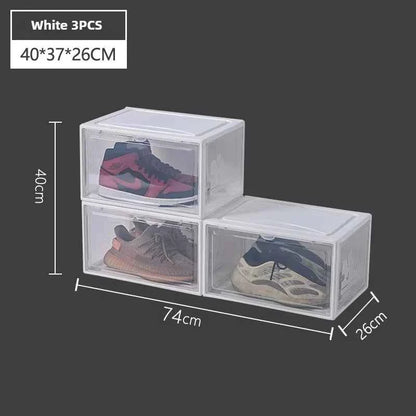 AJ Sneaker Box Shoes Organizer Transparent Shoe Boxes Stackable Cabinet Storage Box High-top Dustproof Shoes Organizers Shoerack