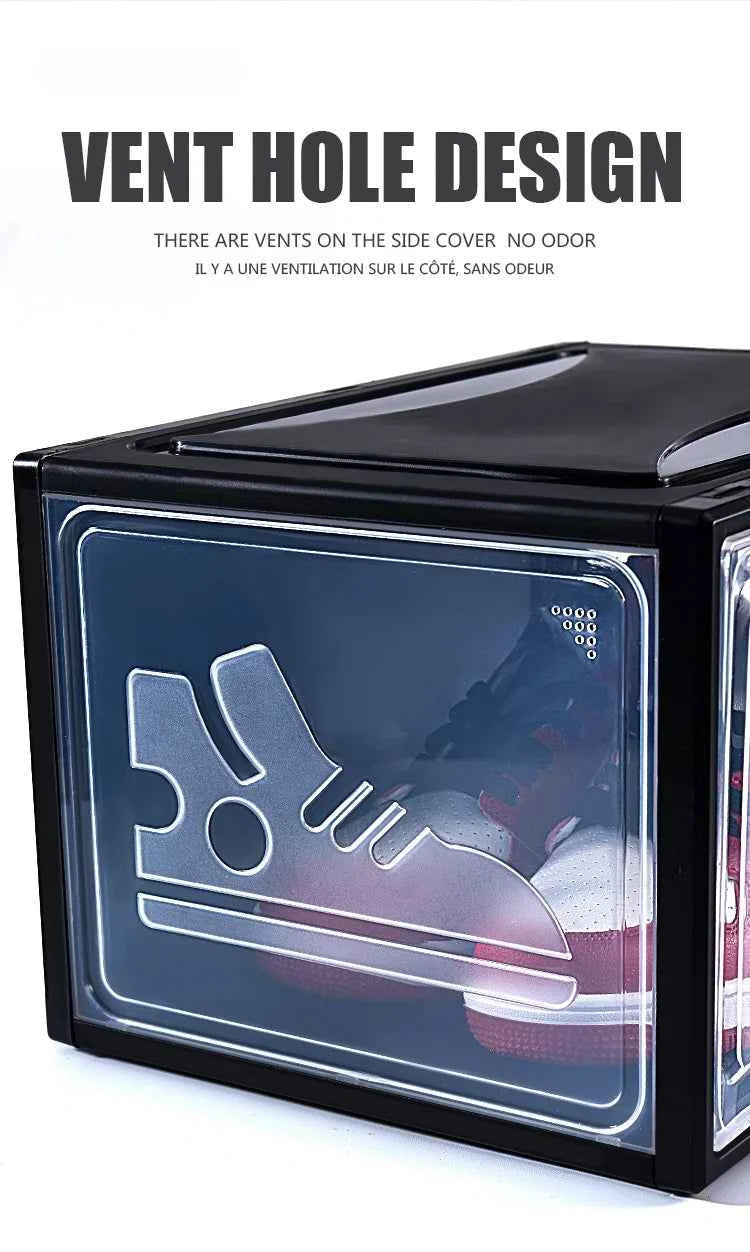 AJ Sneaker Box Shoes Organizer Transparent Shoe Boxes Stackable Cabinet Storage Box High-top Dustproof Shoes Organizers Shoerack