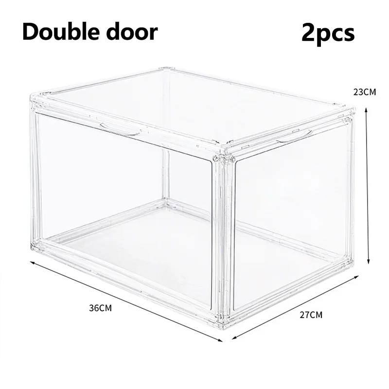 1-3 PCS Transparent Magnetic Acrylic Shoe Box for AJ Sneakers Drop-Front Display Case  Anti-Yellowing Shoe Storage Organizer - Ceenaz Store