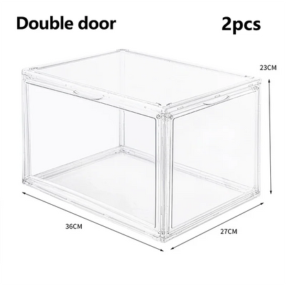 1-3 PCS Transparent Magnetic Acrylic Shoe Box for AJ Sneakers Drop-Front Display Case  Anti-Yellowing Shoe Storage Organizer - Ceenaz Store