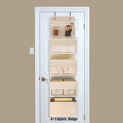 Over the Door Hanging Organizer 1/3/4/5 Large Pockets Over The Door Wall Mount Wall Mount Storage Hooks Bathroom Dorm Clothes - Ceenaz Store