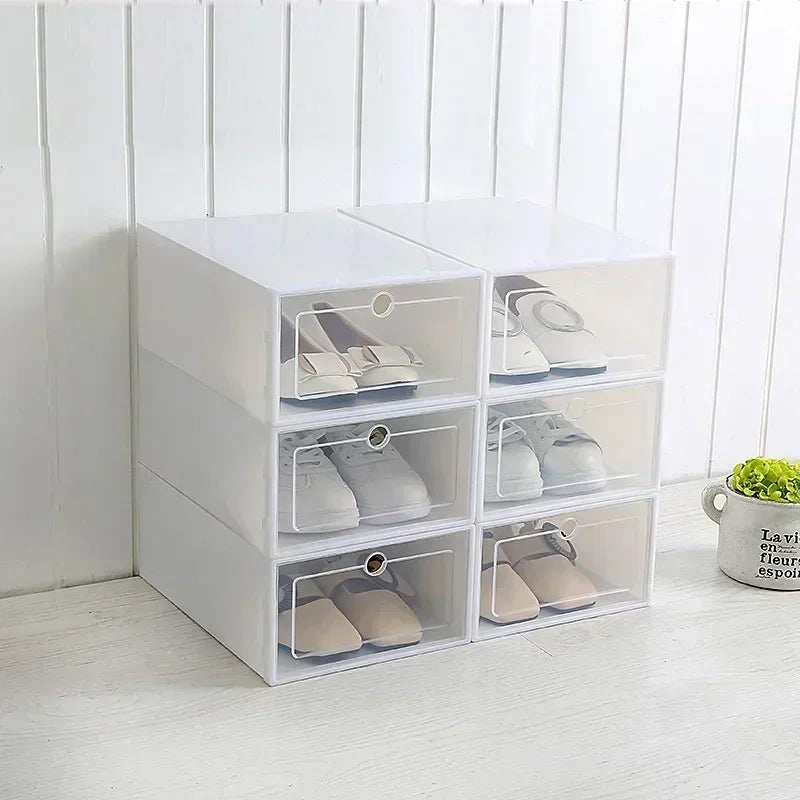 Folder Plastic Antioxidant Shoe Cabinet High Transparent Slippers Sneakers Storage Shoes Box Dustproof Shoe Organizer Box - Ceenaz Store