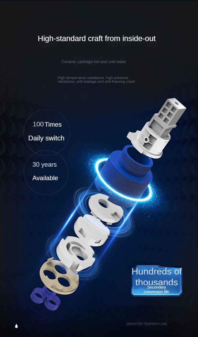 KKTNSG LED Digital Temperature Mixer Tap Smart Deck Mounted Bathroom Faucet Sink Basin Hot Cold Water Tap