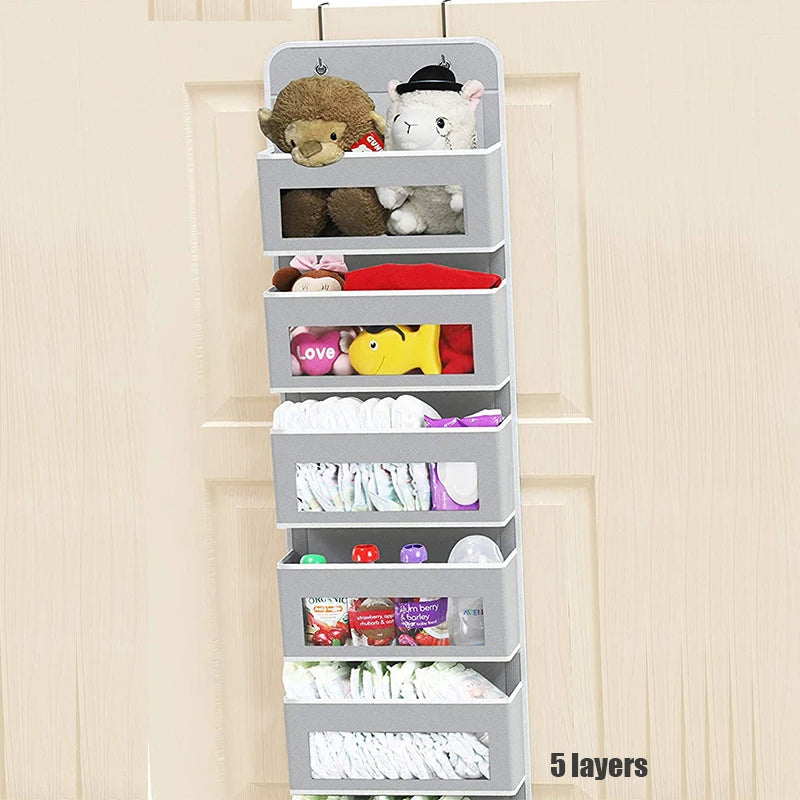 Over the Door Hanging Organizer 1/3/4/5 Large Pockets Over The Door Wall Mount Wall Mount Storage Hooks Bathroom Dorm Clothes - Ceenaz Store
