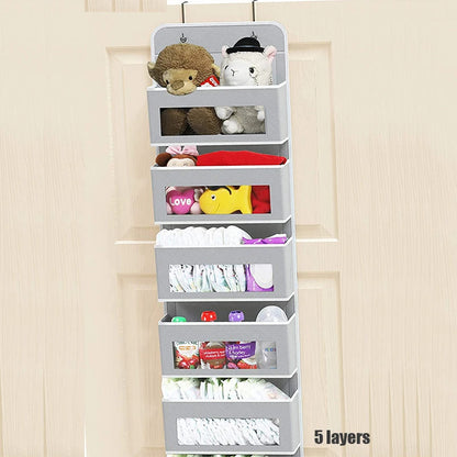 Over the Door Hanging Organizer 1/3/4/5 Large Pockets Over The Door Wall Mount Wall Mount Storage Hooks Bathroom Dorm Clothes - Ceenaz Store