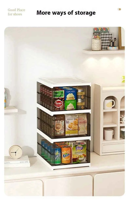 Dustproof 6 Layers Foldable Shoes Box Stackable Transparent Thickened Plastic Bins Sneaker Shoe Organizer Cabinet Organizers